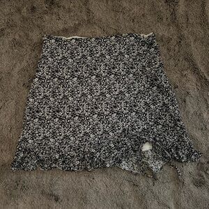 Black and white floral skirt